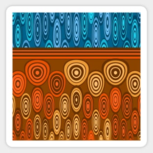 Orange and blue design Sticker